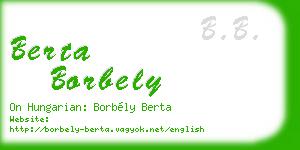 berta borbely business card