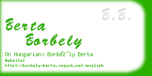 berta borbely business card